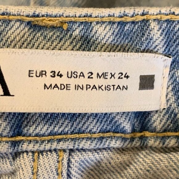 Zara Women's High Waist‎ Cotton Mom Classic 5 Pocket Jeans Size 2 - Picture 9 of 15
